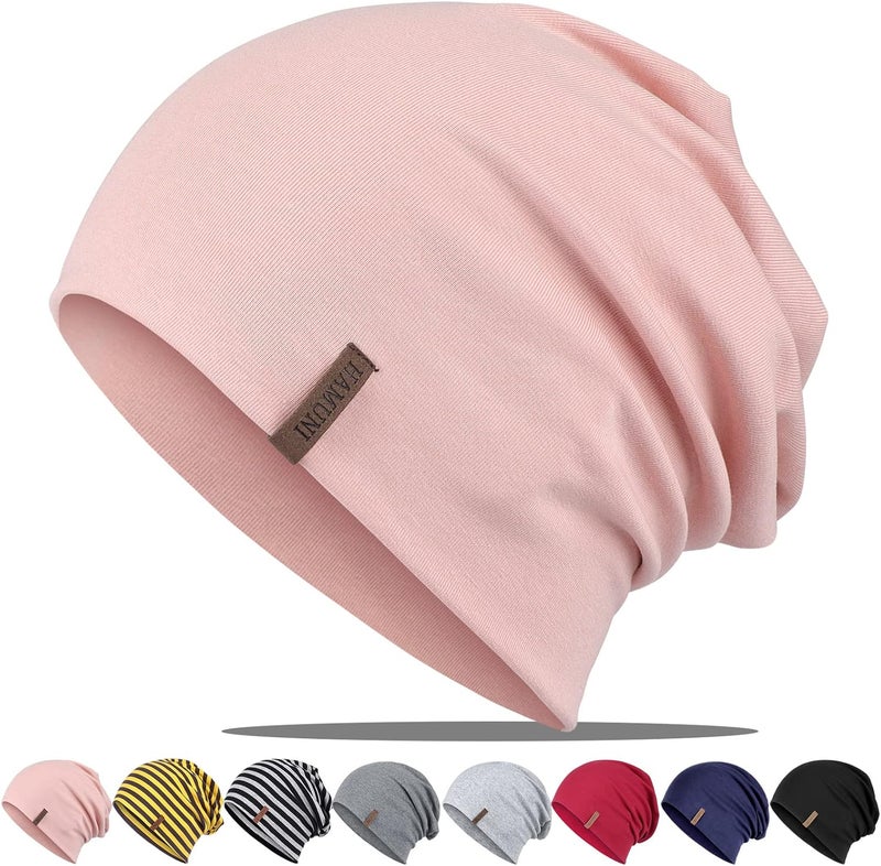 HAMUNI Slouchy Beanie for Women Cotton Beanies Hats Men Lightweight Soft Chemo Headwear Warm Skull Cap for All Seasons - Image 1